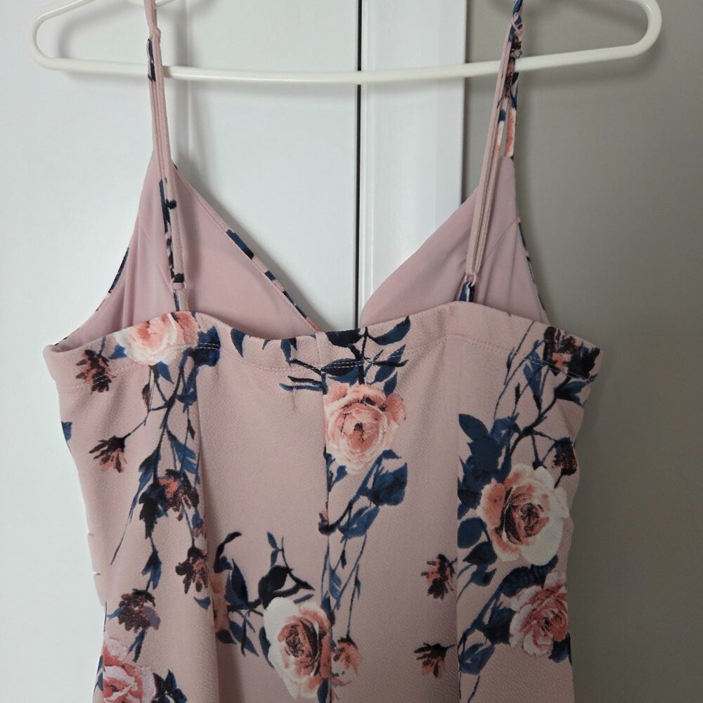 Emerald Sundae Blush Pink Floral Bodycon Dress Size L/M - Picture 5 of 9